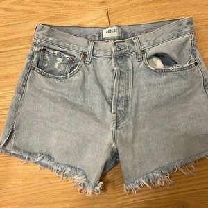 AGOLDE Parker long denim shorts